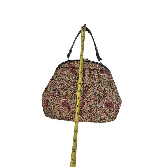 Vtg Floral Tapestry Bag Frame Clamshell Purse L&M Bags by Spotlite c. 1950 - Picture 3 of 10